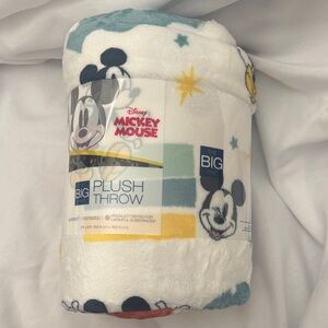 Disney Mickey Mouse Big Plush Throw - White, Blue, Yellow
